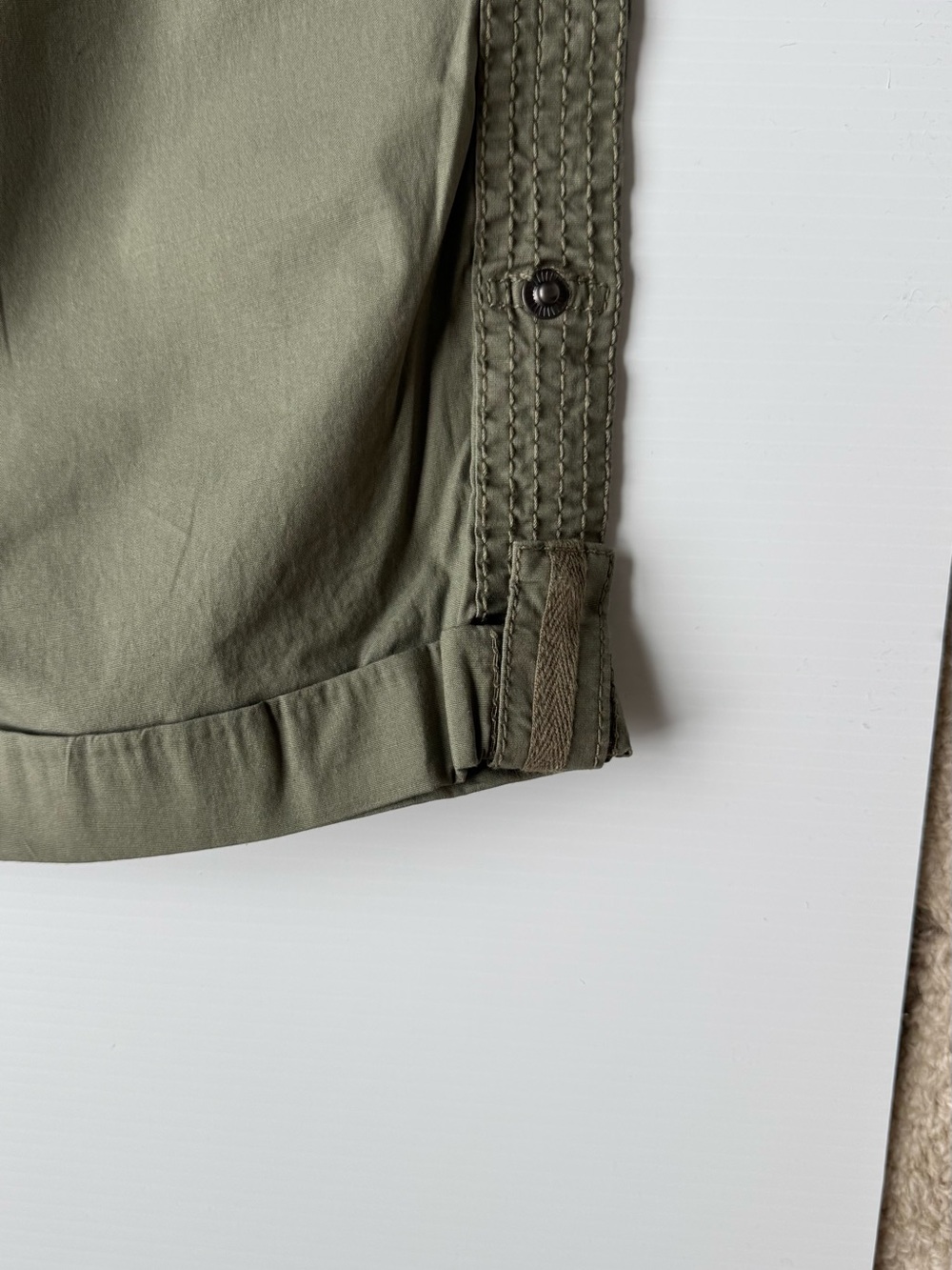 Avenue Poplin Pull-On Capri Pants In Olive - Picture 2 of 9